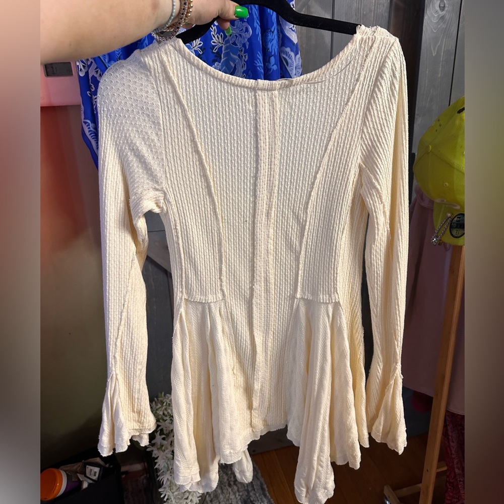 Ivory free people medium long sleeve nwot - Picture 4 of 4
